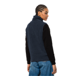 Night Blue Warm Sherpa Fleece Vest With Two Pockets