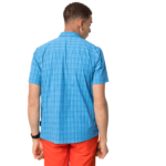 Brilliant Blue Checks Short-Sleeved Button Up