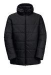Black Warm, Windproof And Water Repellent Winter Jacket With Synthetic Fibre Fill