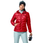 Clear Red Windproof Down Jacket Women