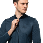 Night Blue Warming And Odour-Inhibiting Long-Sleeved Shirt And High Collar