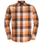 Orange Fall Checks Men'S Flannel Shirt