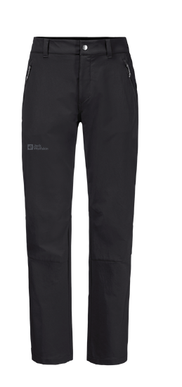 Black Robust, Breathable Hiking And Trekking Trousers In Extra Stretchy Softshell Fabric