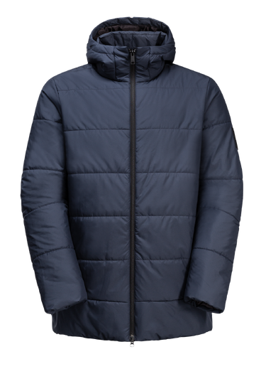Night Blue Warm, Windproof And Water Repellent Winter Jacket With Synthetic Fibre Fill