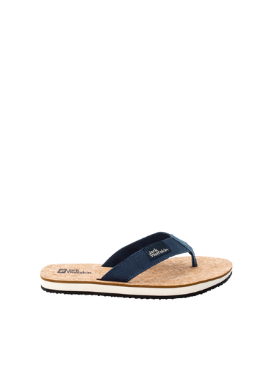 Blue / Cork Women'S Thong Sandals With Cork Footbed