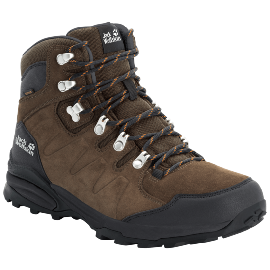 Brown / Phantom Waterproof Leather Hiking Boots Men