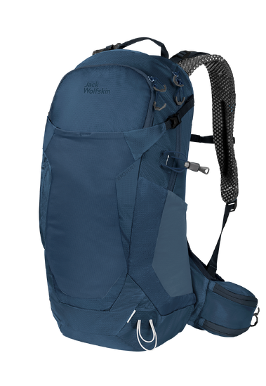 Dark Sea Hiking Pack With Advanced Back Ventilation For Day Hikes In Warm Regions, Made From Recycled Materials