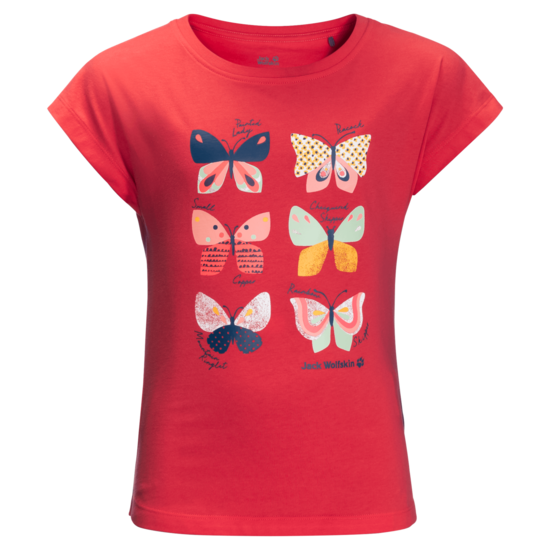 Tulip Red Girls Organic Cotton T-Shirt