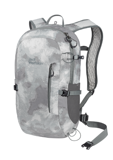 Silver All Over Hiking Pack With Snug Fitting Back System And Sporty Design, Made From Recycled Materials