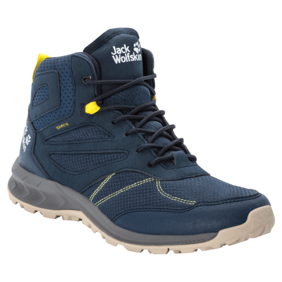 Dark Blue / Lime Woodland Texapore Mid Hiking Shoes For Men