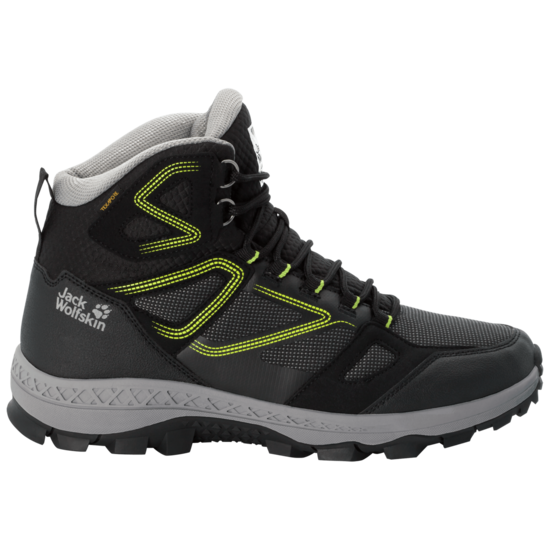Black / Lime Mens Waterproof Hiking Shoes