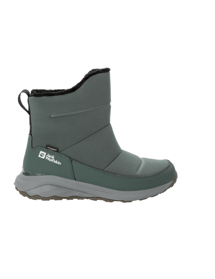 Slate Green Ultra Warm Slip-On Boots For All Day Comfort In Cold, Wintry Climates.
