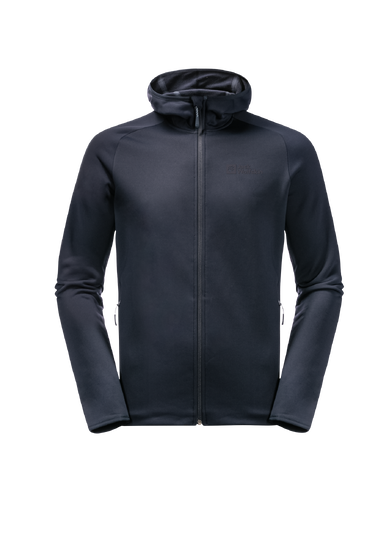 Night Blue Super Elastic Fleece Jacket With Hood And Lots Of Freedom Of Movement