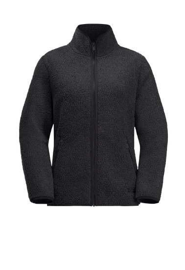 Black Warm Sherpa Fleece Jacket With Two Pockets