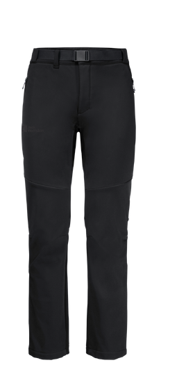 Black Windproof And Water Repellent, Very Breathable Softshell Trousers With Light Thermal Lining