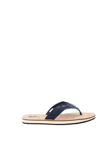 Blue / Cork Men'S Thong Sandals With Cork Footbed