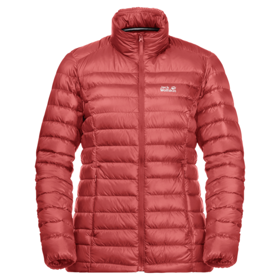 Coral Red Windproof Down Jacket Women