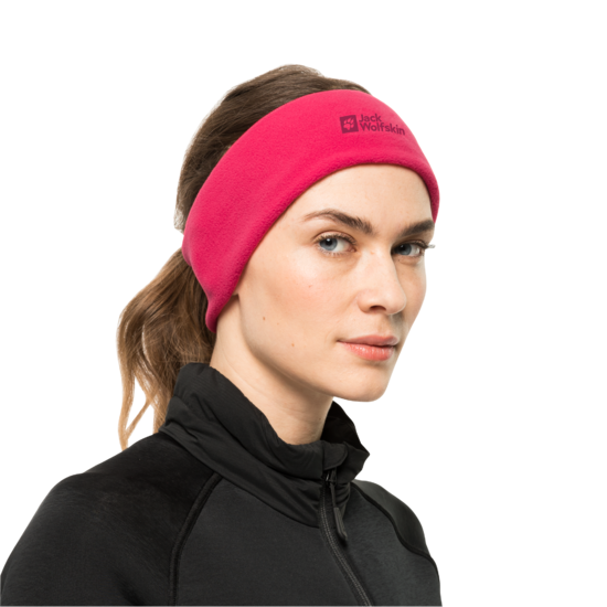 Pink Dahlia Fleece Headband With Polartec