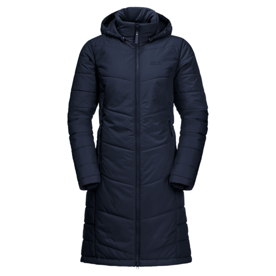 Midnight Blue Windproof Quilted Coat Women