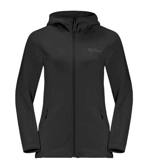 Black Soft Stretch Fleece Zipped Hoody For Everyday Warmth And Cozy Comfort.