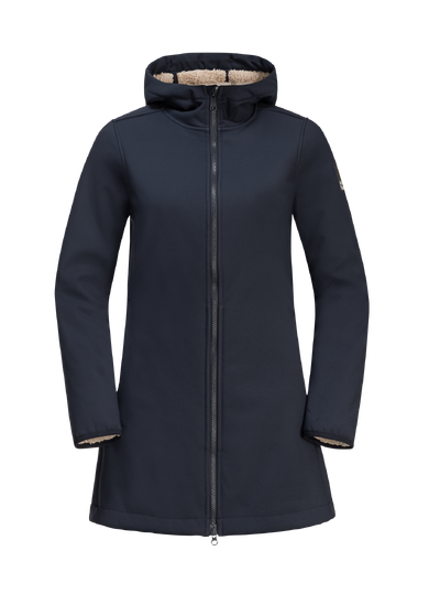 Night Blue Warm, Windproof Coat With Hood