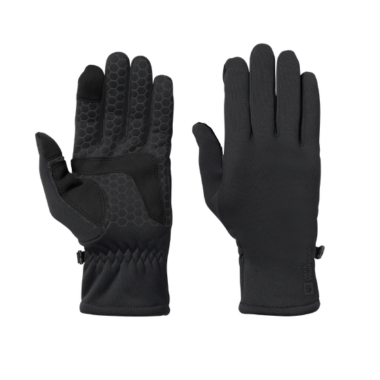 Black Fleece Finger Gloves, Thumb And Forefinger With Touchscreen Function
